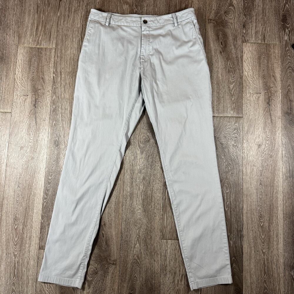 Birddogs Boom For Your Boomstick Men's Gray Slim Tapered Chino Khaki Pants 34x34
